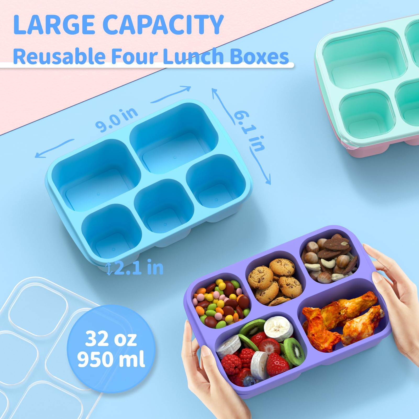 Amazon｜XGXN 弁当箱 大人用 ランチボックス - 4パック 5